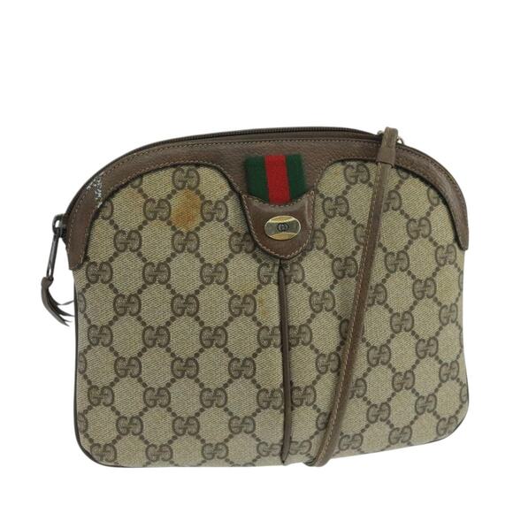 GUCCI GG Supreme Web Sherry Line Shoulder Bag Beige 904 02 047 - Picture 1 of 16